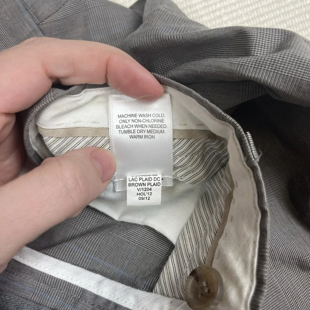 Banana Republic Mens 34x32 Gray‎ Glen Plaid Pants Dark Academia Preppy Old Money